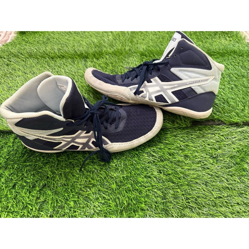 Asics Matflex 6 Wrestling Shoes Men's Size 10 Blue Gray Lace Up 1081A021